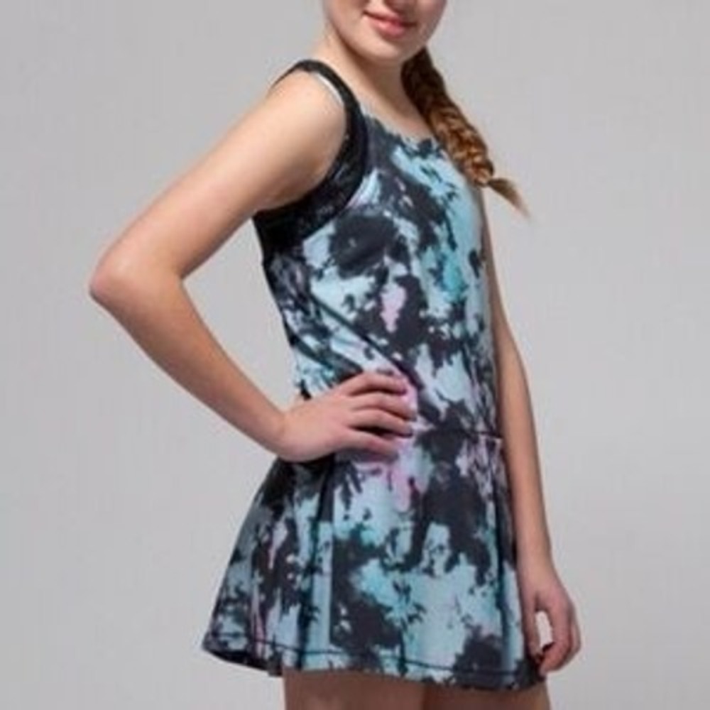 Ivivva Lululemon Girls Gain Traction Athletic tie dye Print Tennis Dress Size 14